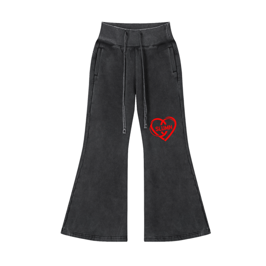 Vintage Washed Flared Fleece Pants