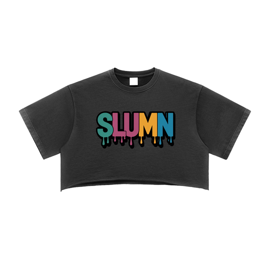 Snow Washed Raw Edge Crop Top