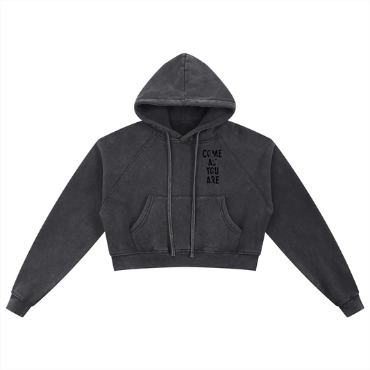 SLUMn "Come as you are" Snow Washed Cropped Hoodie