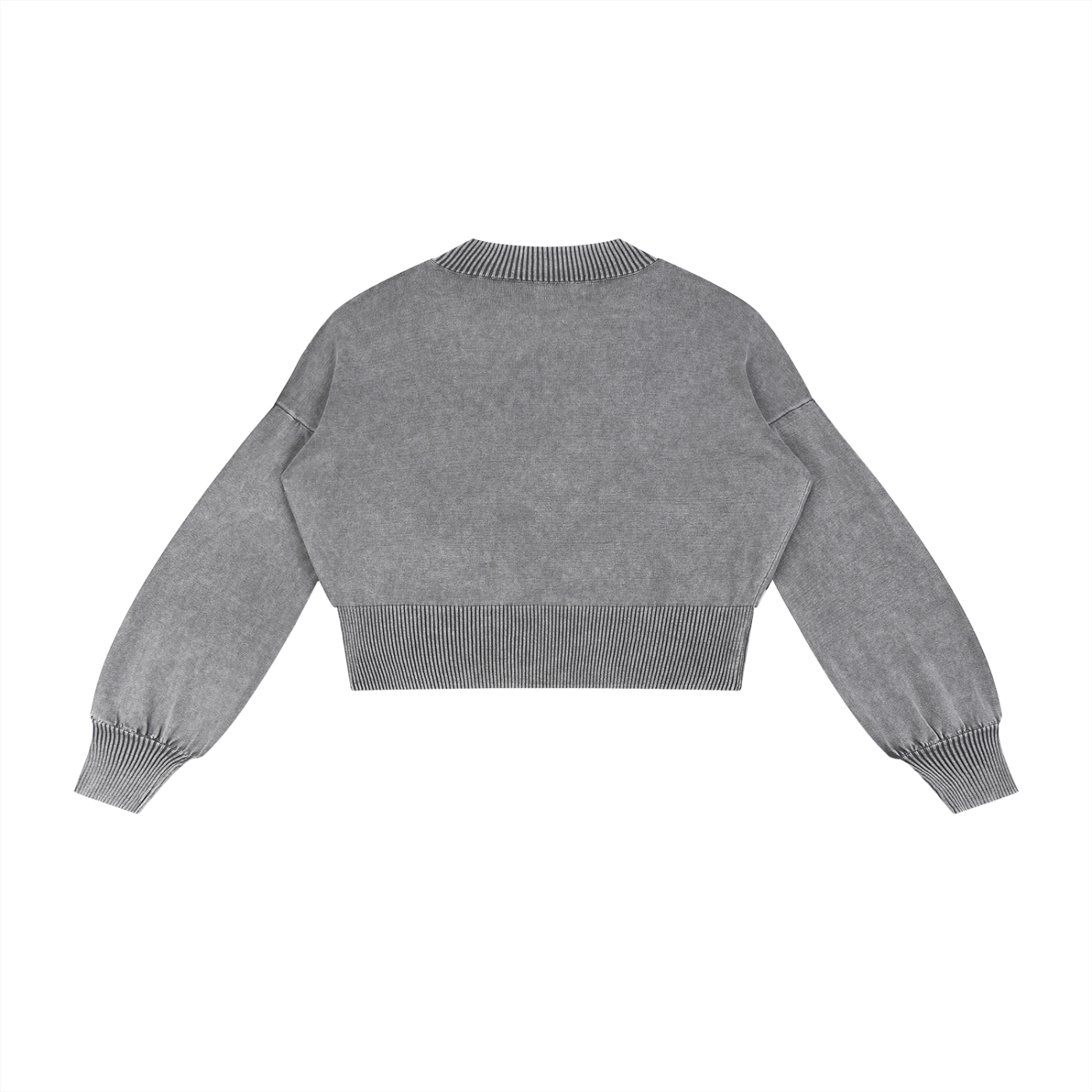 SLUMn Kisses Mineral Wash Balloon Sleeve Cropped Sweater