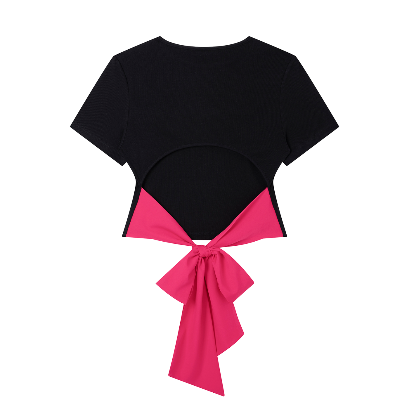 SLUMn Women's Cropped Bodycon Tee – Patchwork Knotted Detail
