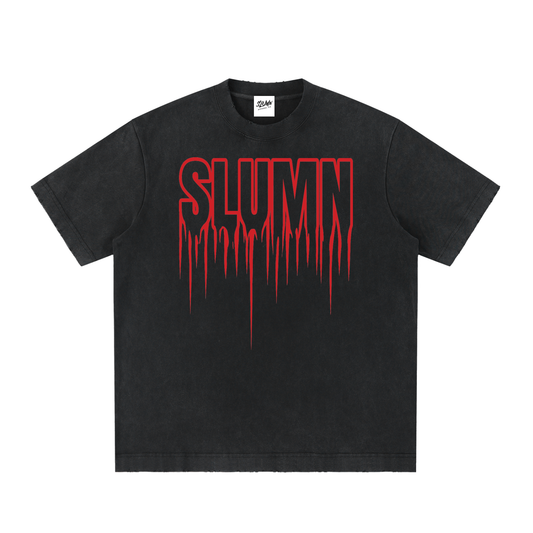 SLUMn Drip Heavyweight Vintage Wash Frayed Tee