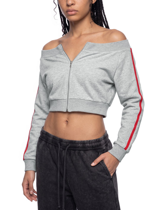 SLUMn Women's Off-Shoulder Zip up