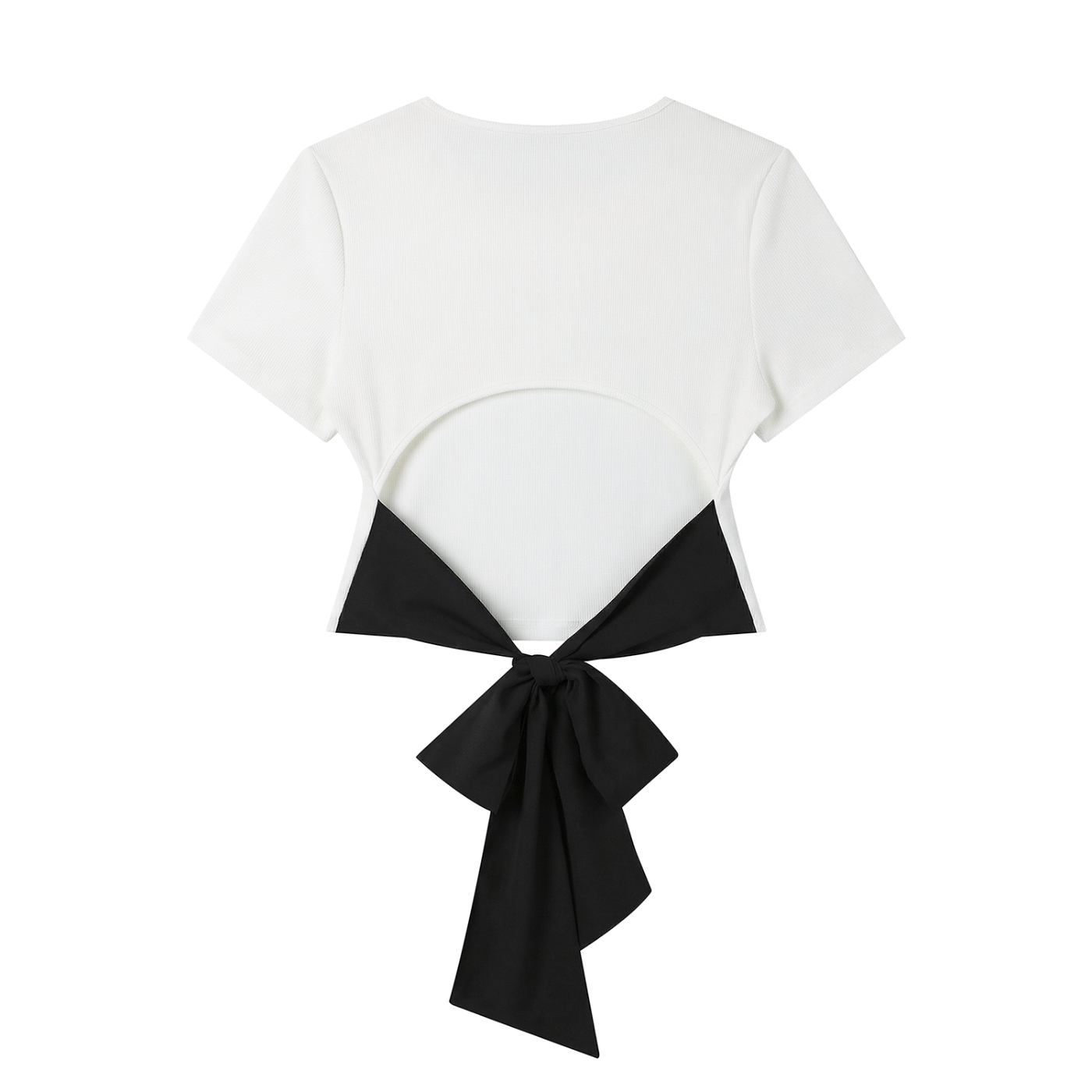 SLUMn Women's Cropped Bodycon Tee – Patchwork Knotted Detail