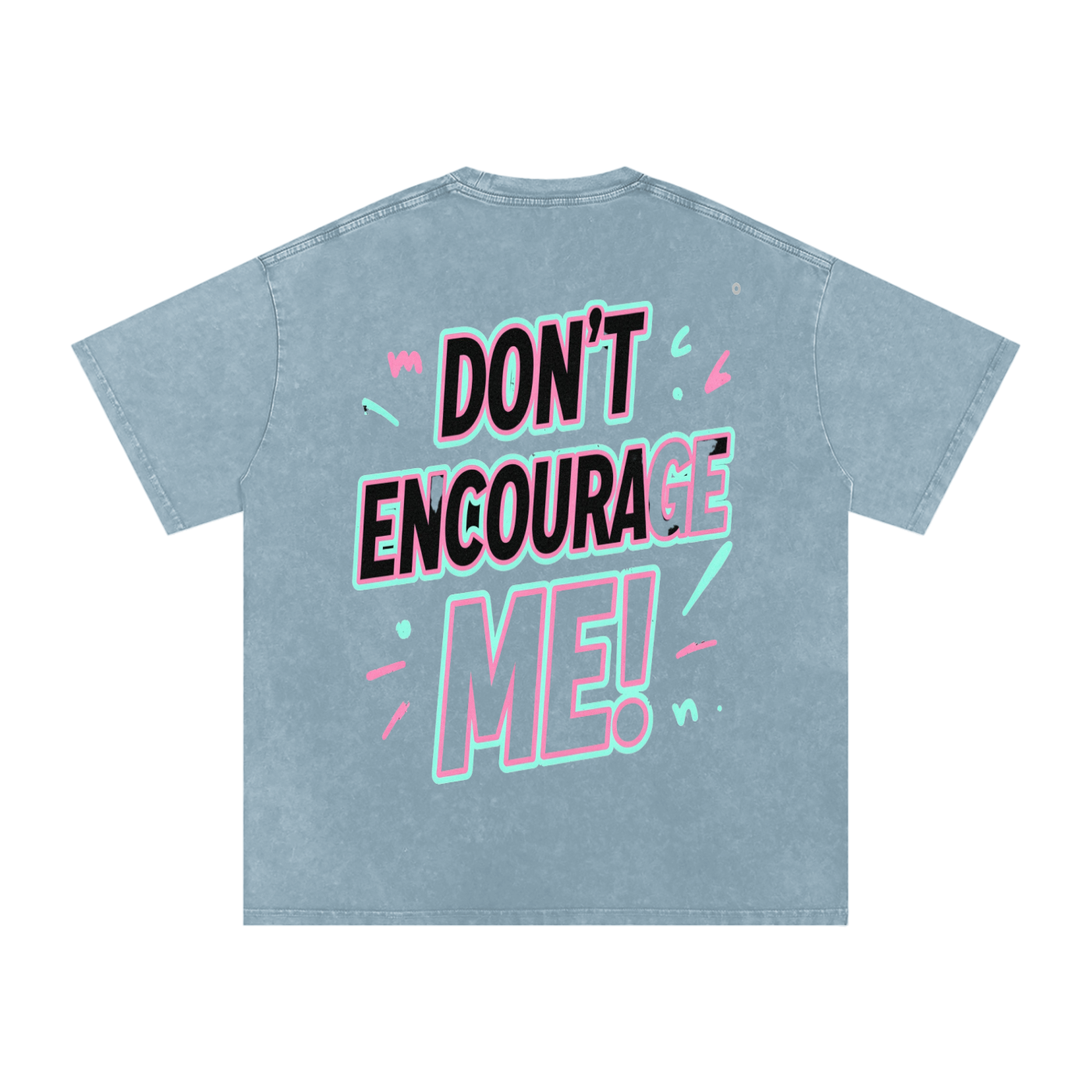 SLUMn Don't Encourage Me Snow Washed Oversized Cotton Tee