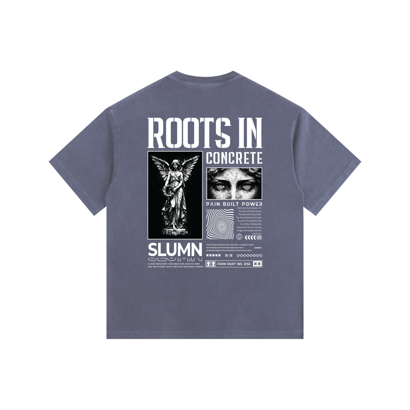 SLUMn Roots in Concrete Vintage Washed Oversized Cotton T-Shirt