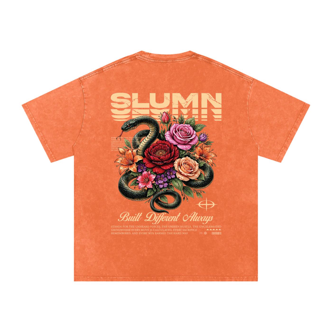 SLUMn Built Different Snow Washed Oversized Cotton T-Shirt