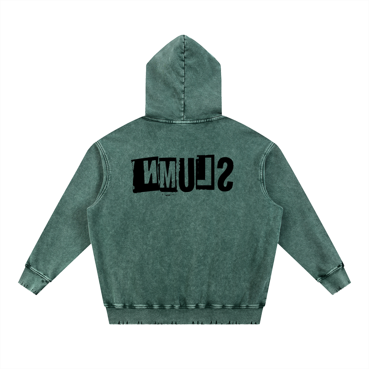Snow Wash Hand-Frayed Heavyweight  Hoodie