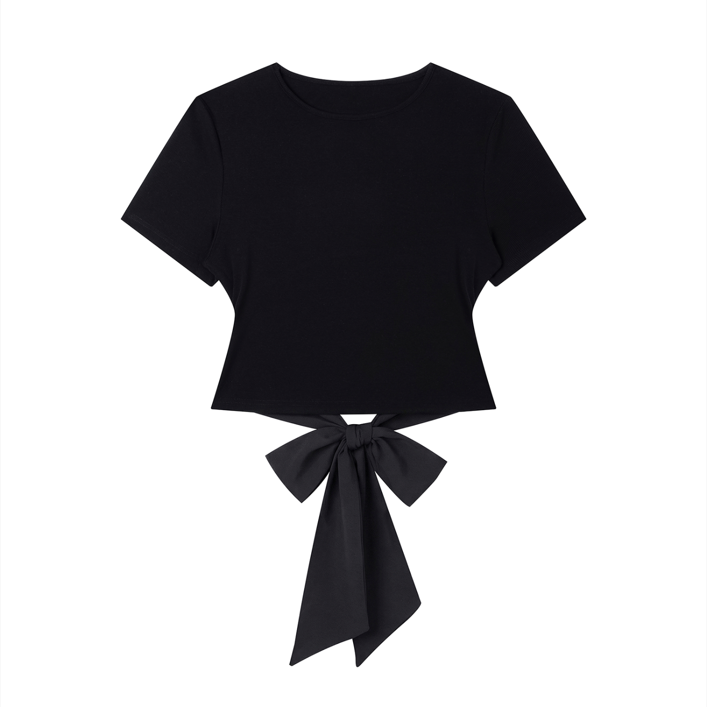 SLUMn Women's Cropped Bodycon Tee – Patchwork Knotted Detail