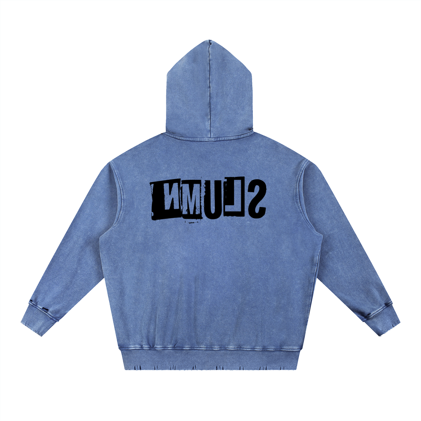 Snow Wash Hand-Frayed Heavyweight  Hoodie