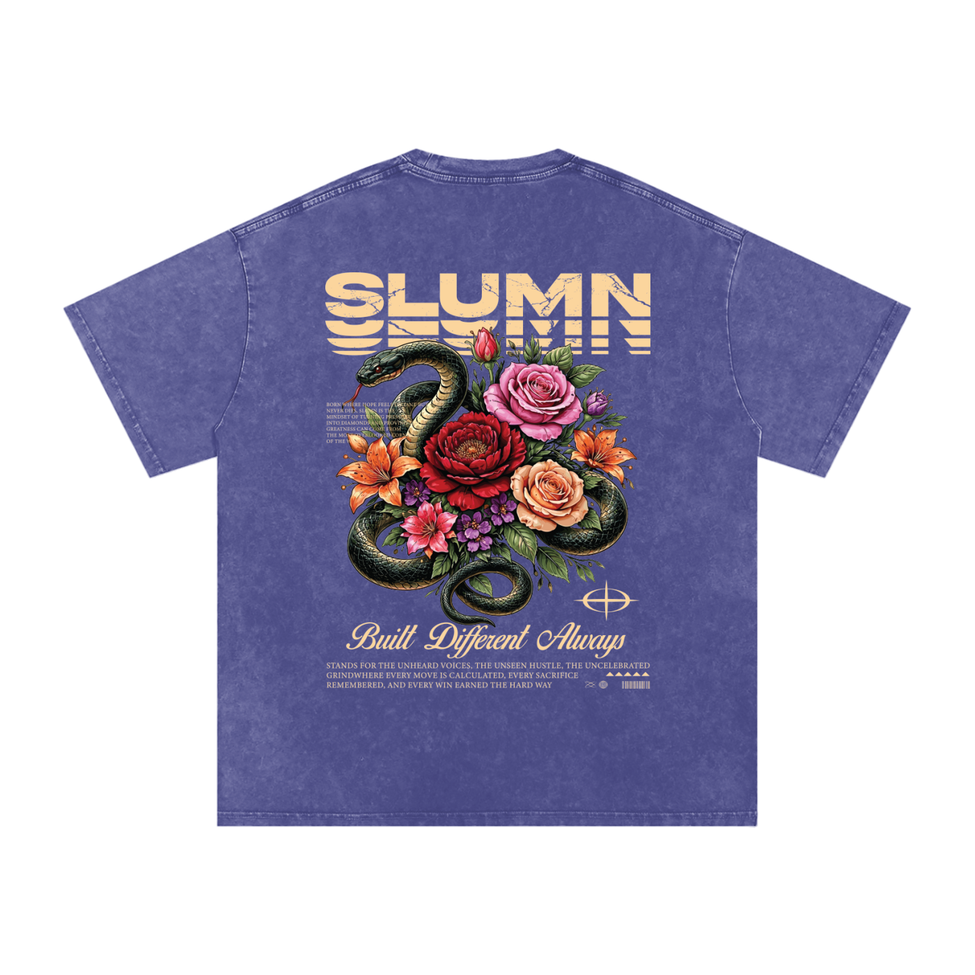SLUMn Built Different Snow Washed Oversized Cotton T-Shirt