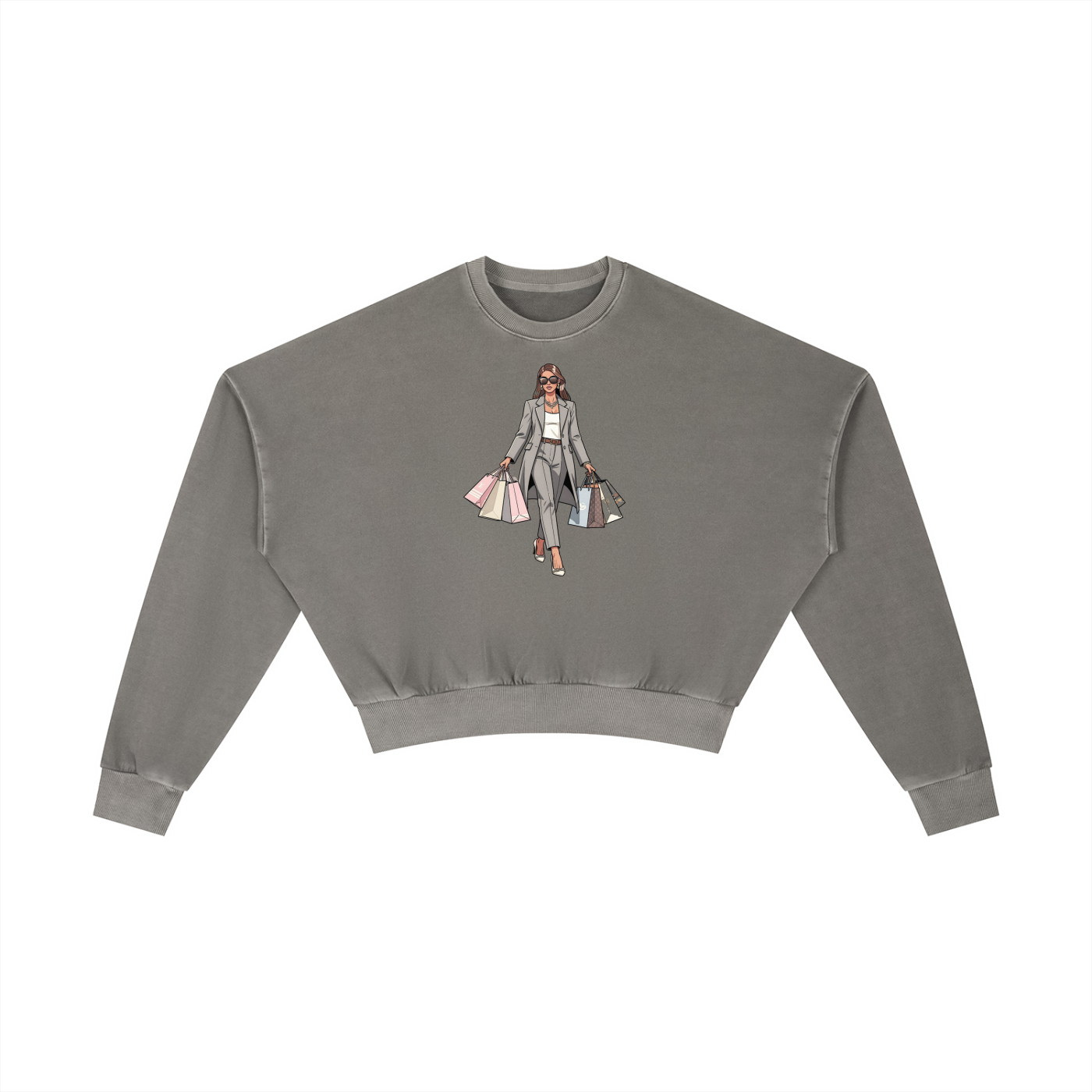 SLUMn Shopping Vintage Washed Heavyweight Cropped Sweatshirt
