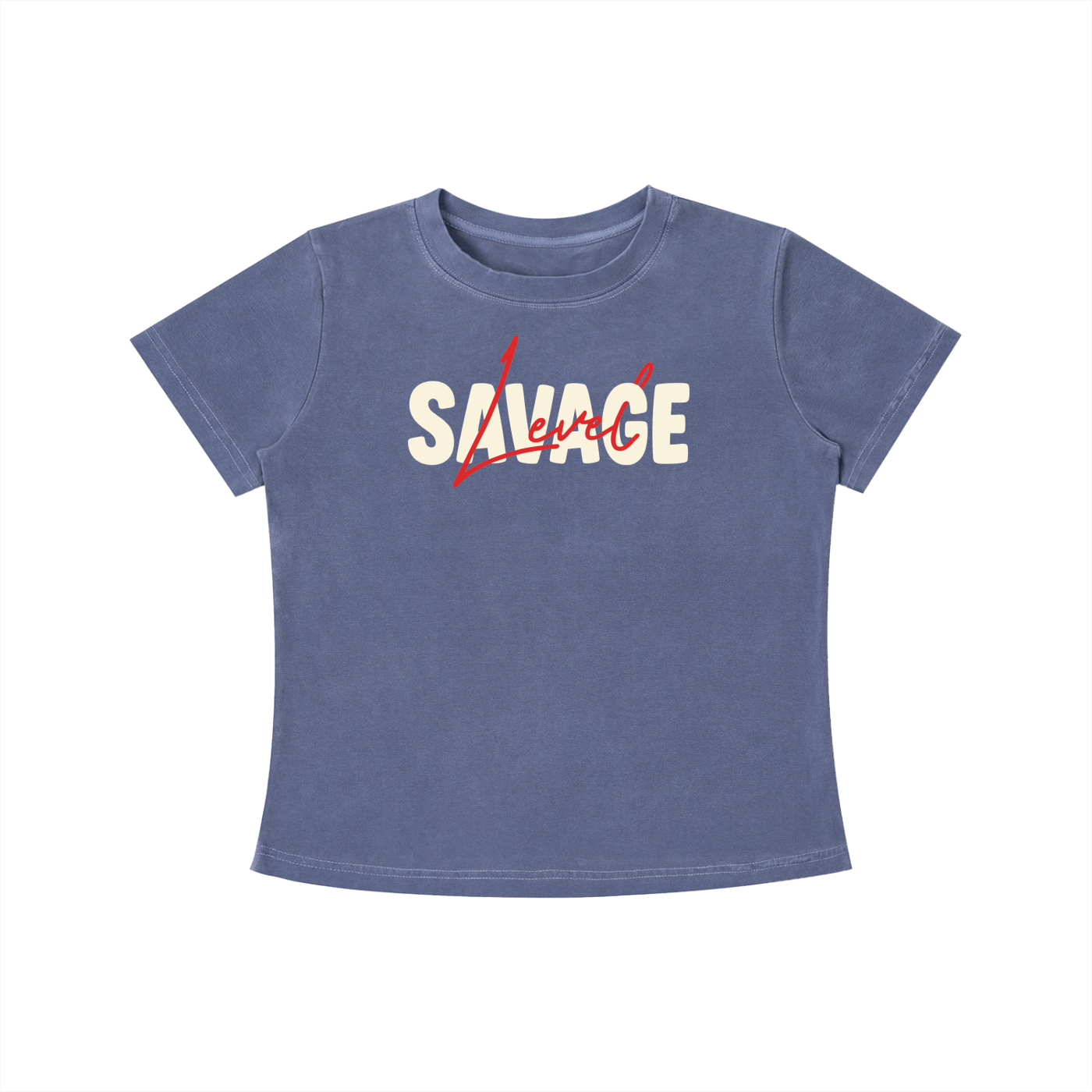 SLUMn Savage Women's Vintage Wash Drop-Shoulder Crop Tee