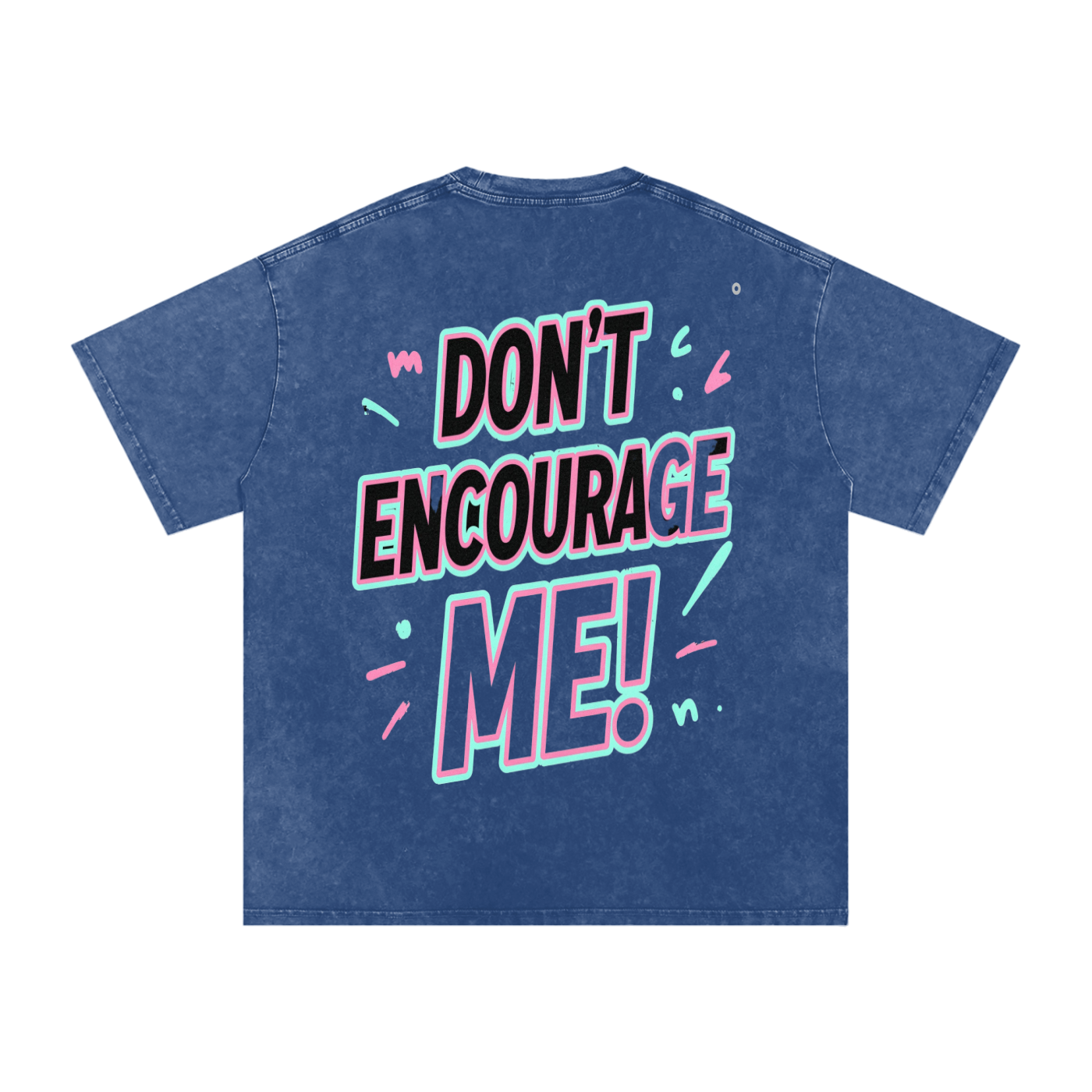 SLUMn Don't Encourage Me Snow Washed Oversized Cotton Tee
