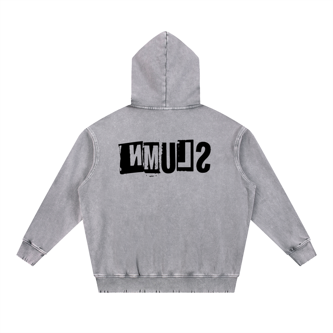 Snow Wash Hand-Frayed Heavyweight  Hoodie