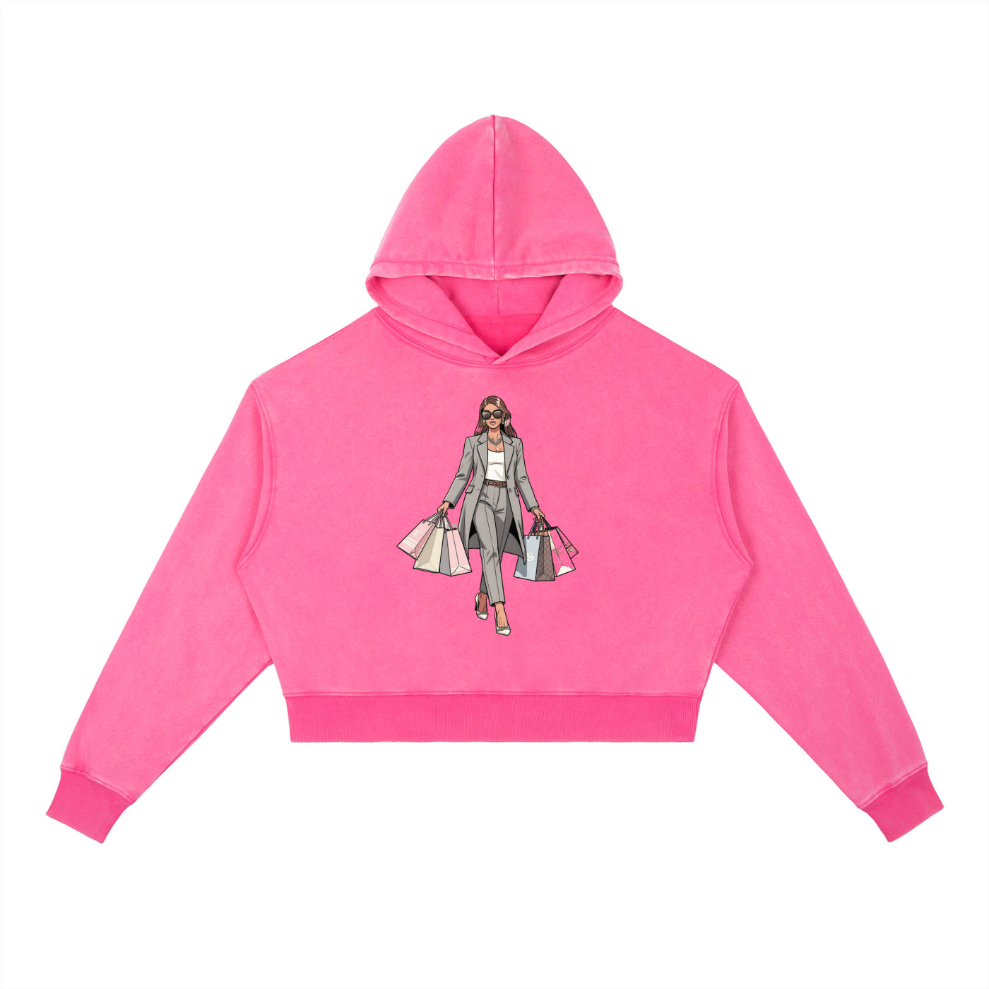 SLUMn Shopping Vintage Washed Heavyweight Cropped Hoodie