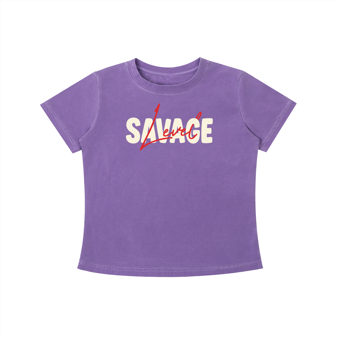 SLUMn Savage Women's Vintage Wash Drop-Shoulder Crop Tee