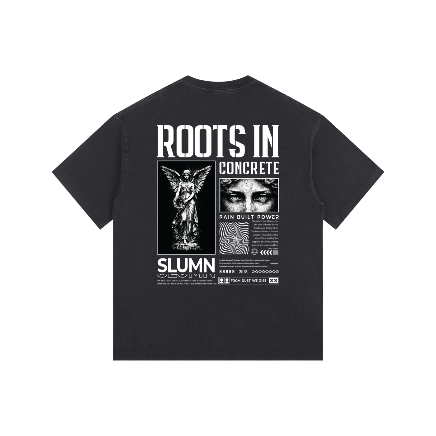 SLUMn Roots in Concrete Vintage Washed Oversized Cotton T-Shirt