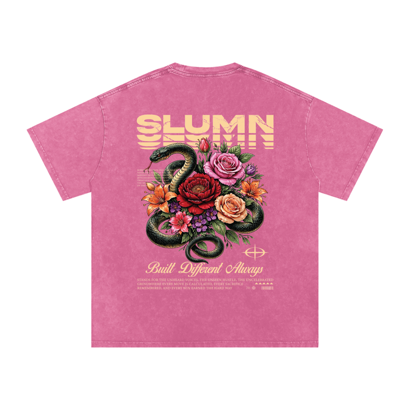 SLUMn Built Different Snow Washed Oversized Cotton T-Shirt
