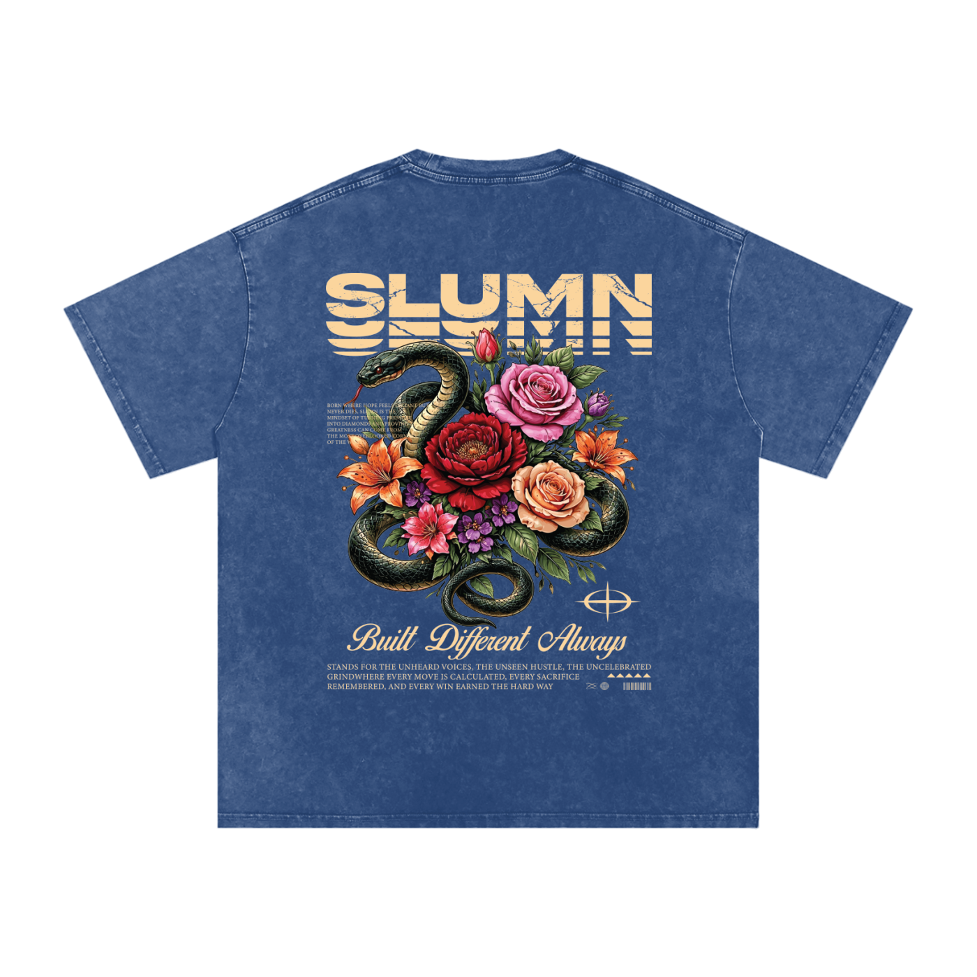 SLUMn Built Different Snow Washed Oversized Cotton T-Shirt