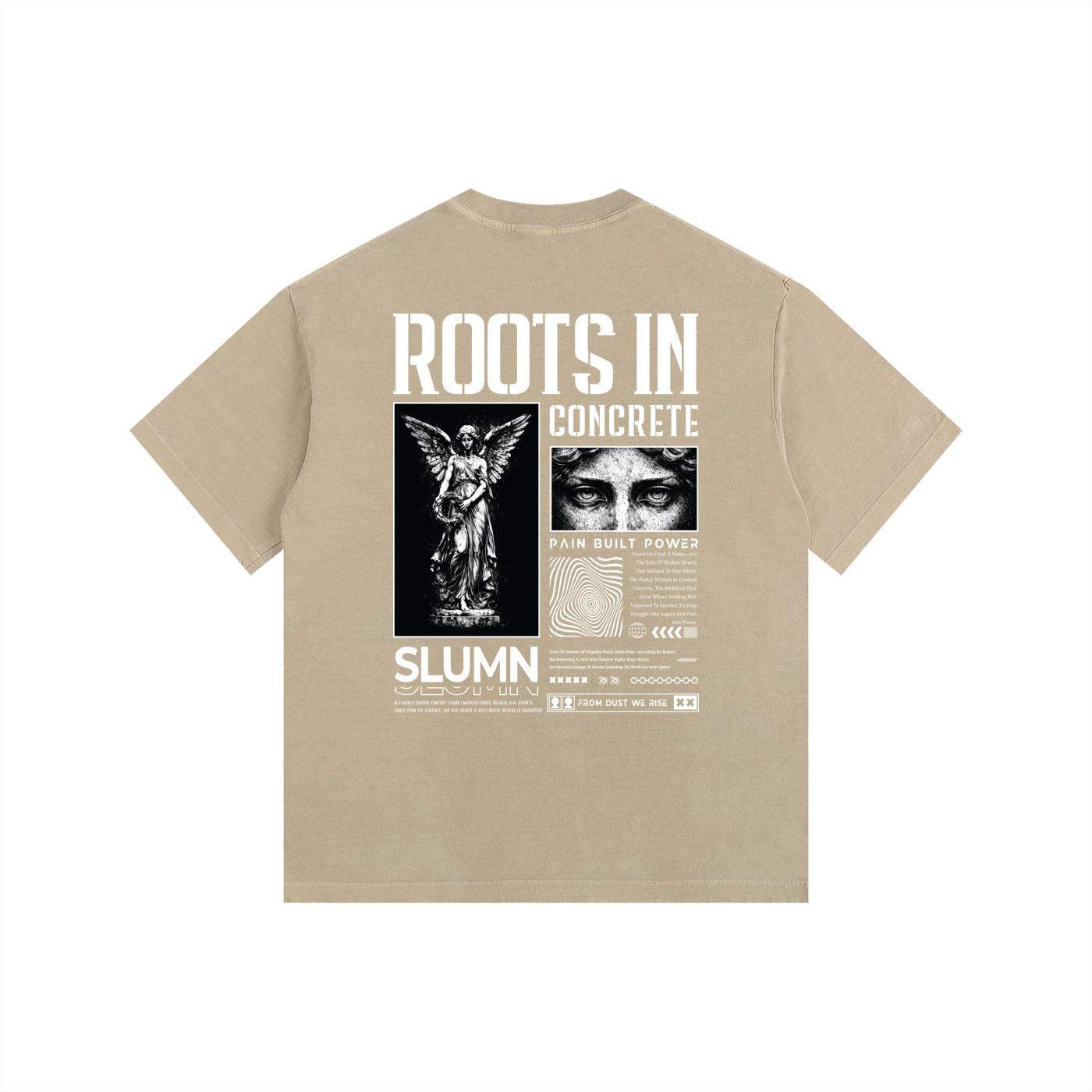 SLUMn Roots in Concrete Vintage Washed Oversized Cotton T-Shirt
