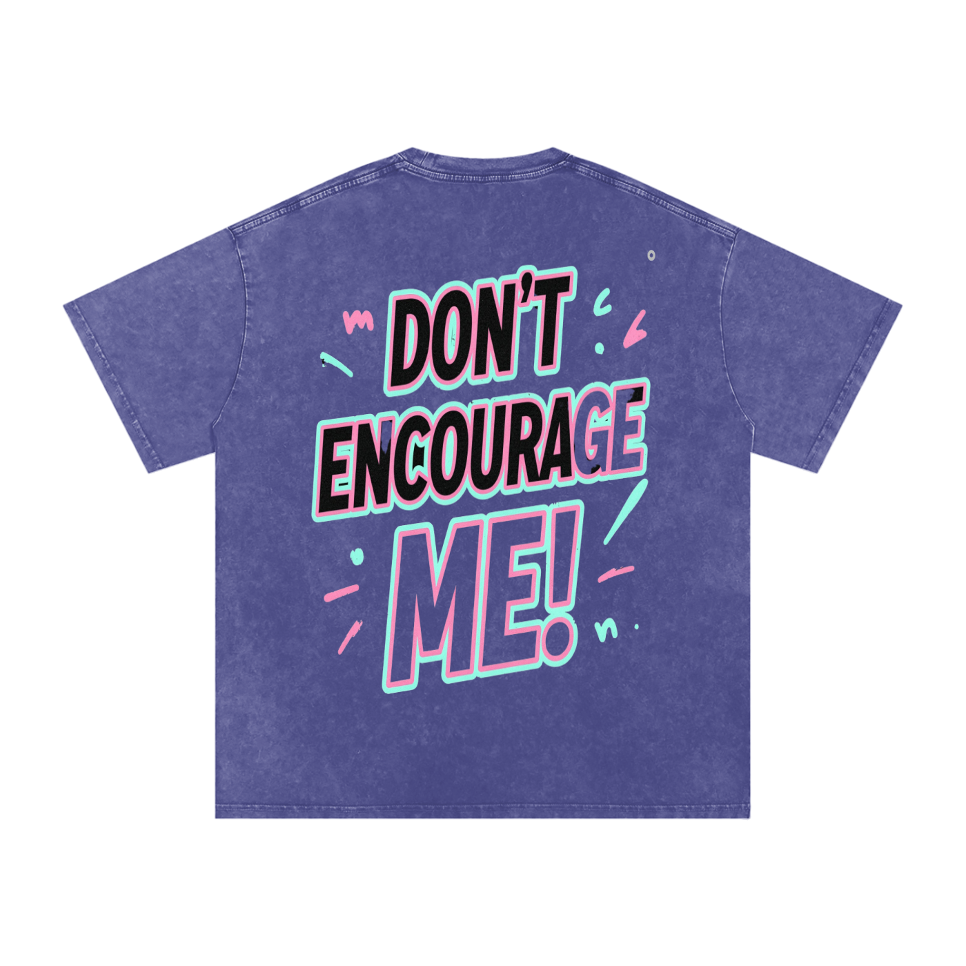 SLUMn Don't Encourage Me Snow Washed Oversized Cotton Tee