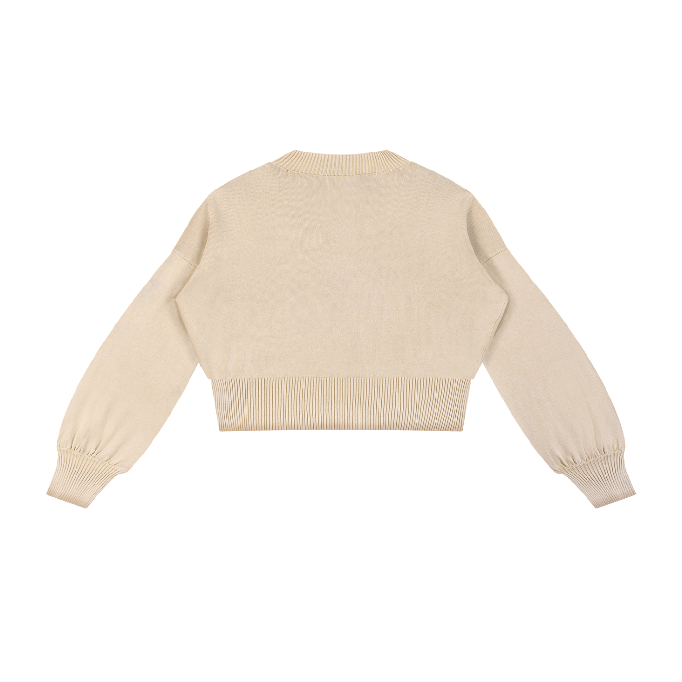 SLUMn Kisses Mineral Wash Balloon Sleeve Cropped Sweater