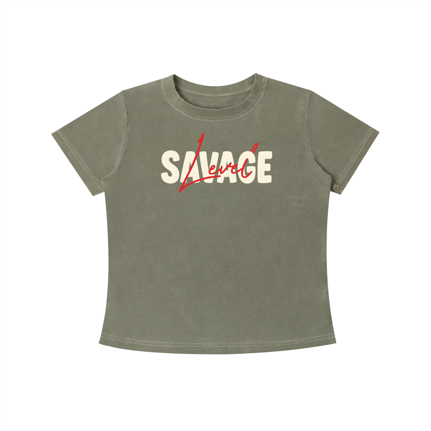 SLUMn Savage Women's Vintage Wash Drop-Shoulder Crop Tee