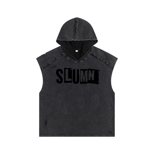 SLUMn Snow Washed Boxy Hooded Tank Top