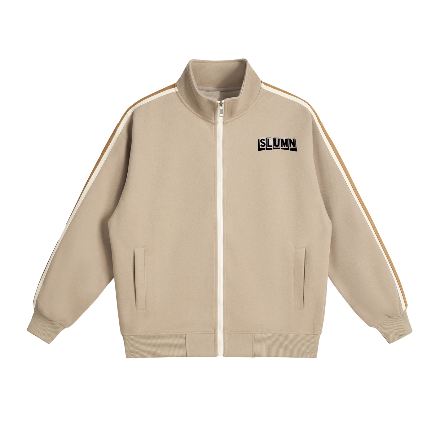 Contrast Side-Stripe Stand Collar  Jacket