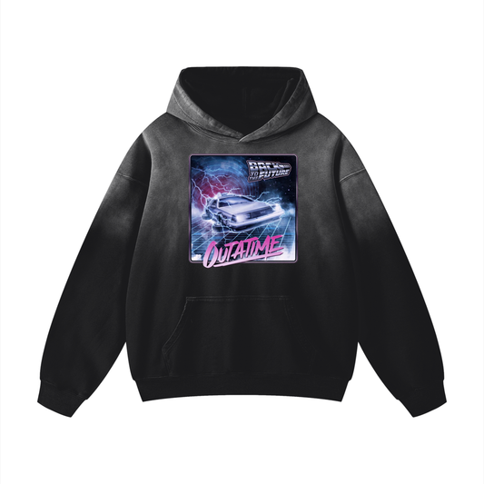 Retro Car Heavyweight Sunfade Oversized Hoodie