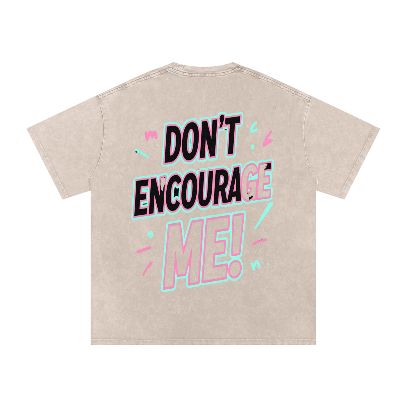 SLUMn Don't Encourage Me Snow Washed Oversized Cotton Tee