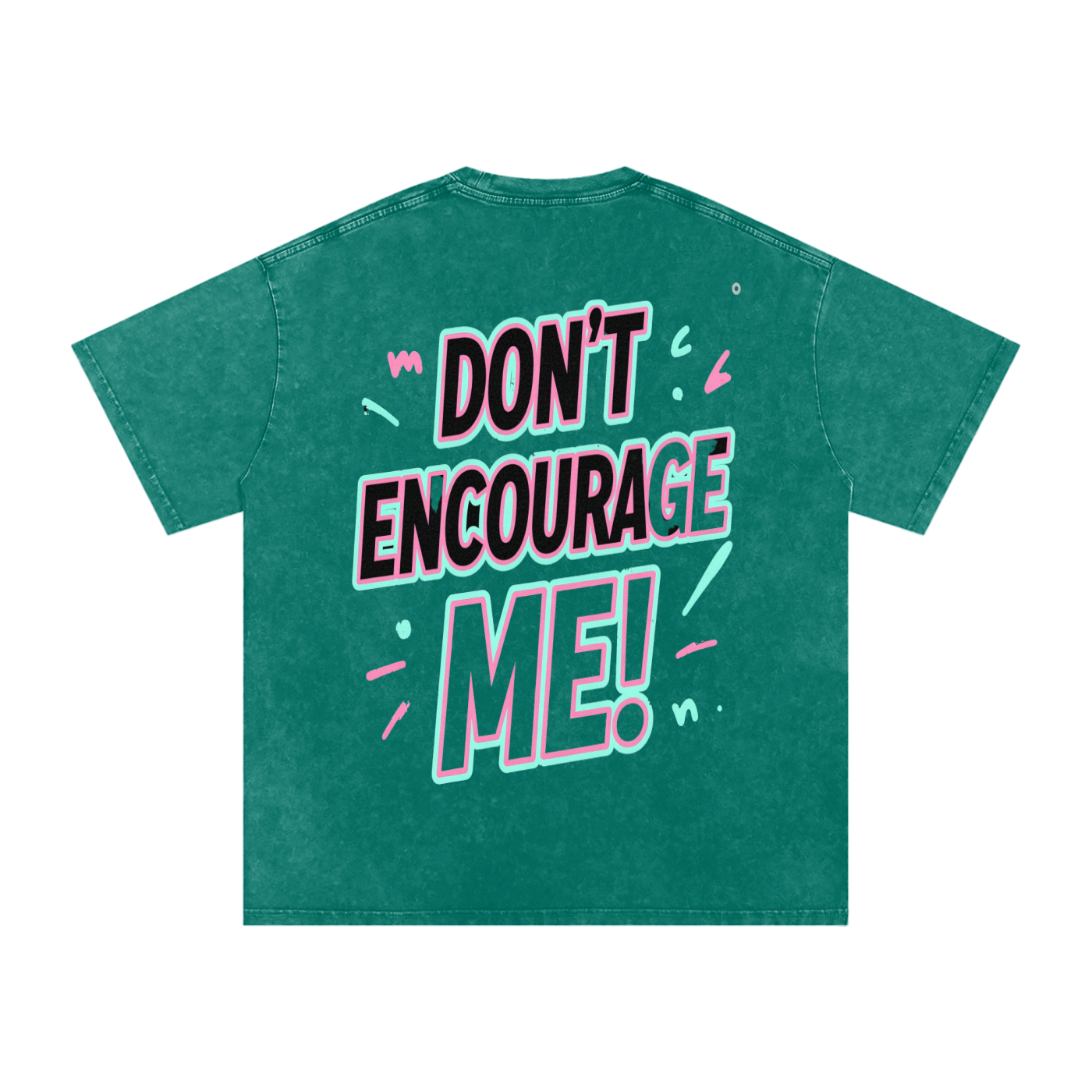 SLUMn Don't Encourage Me Snow Washed Oversized Cotton Tee
