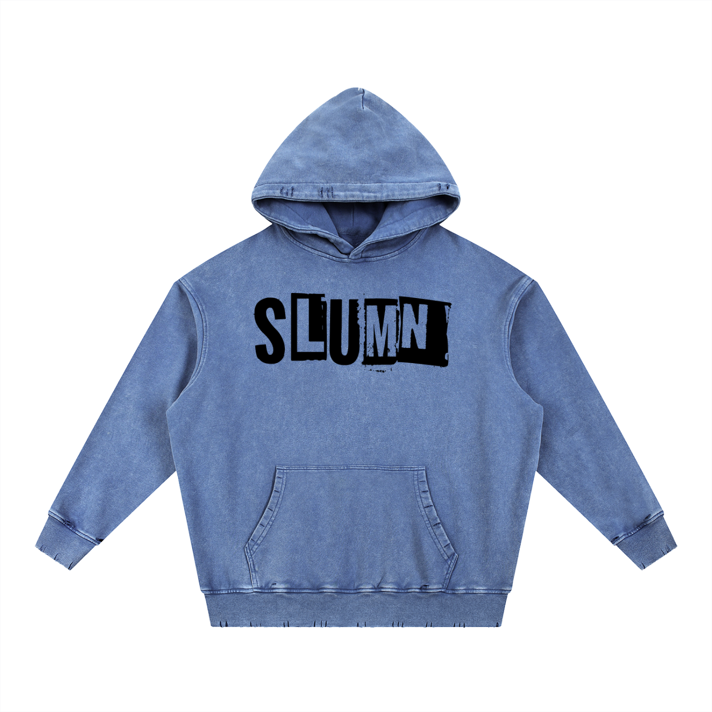 Snow Wash Hand-Frayed Heavyweight  Hoodie