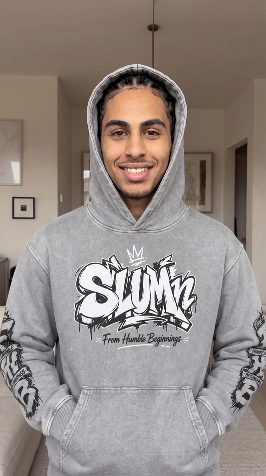 SLUMn 'From Humble Beginnings' Snow Washed Hoodie