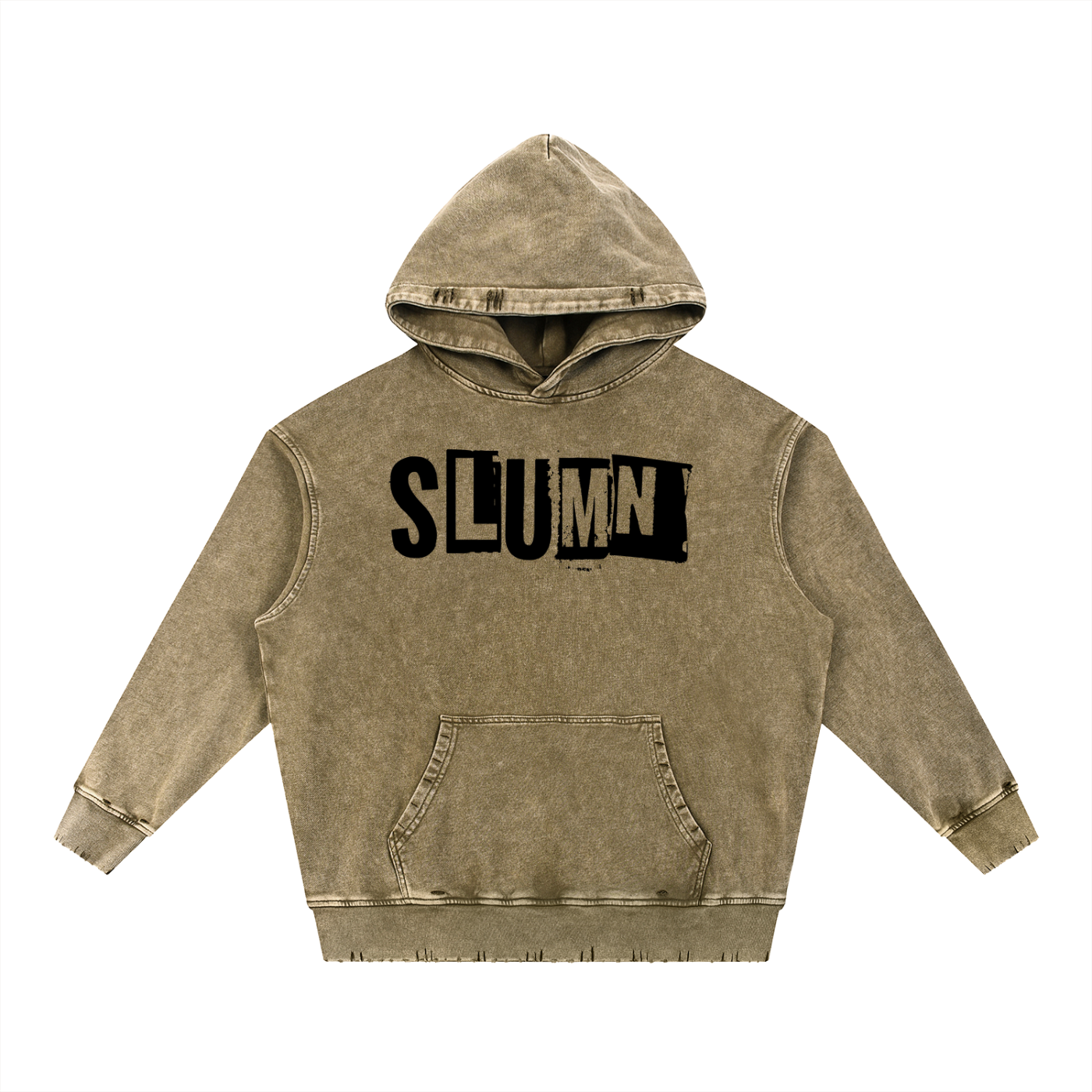 Snow Wash Hand-Frayed Heavyweight  Hoodie