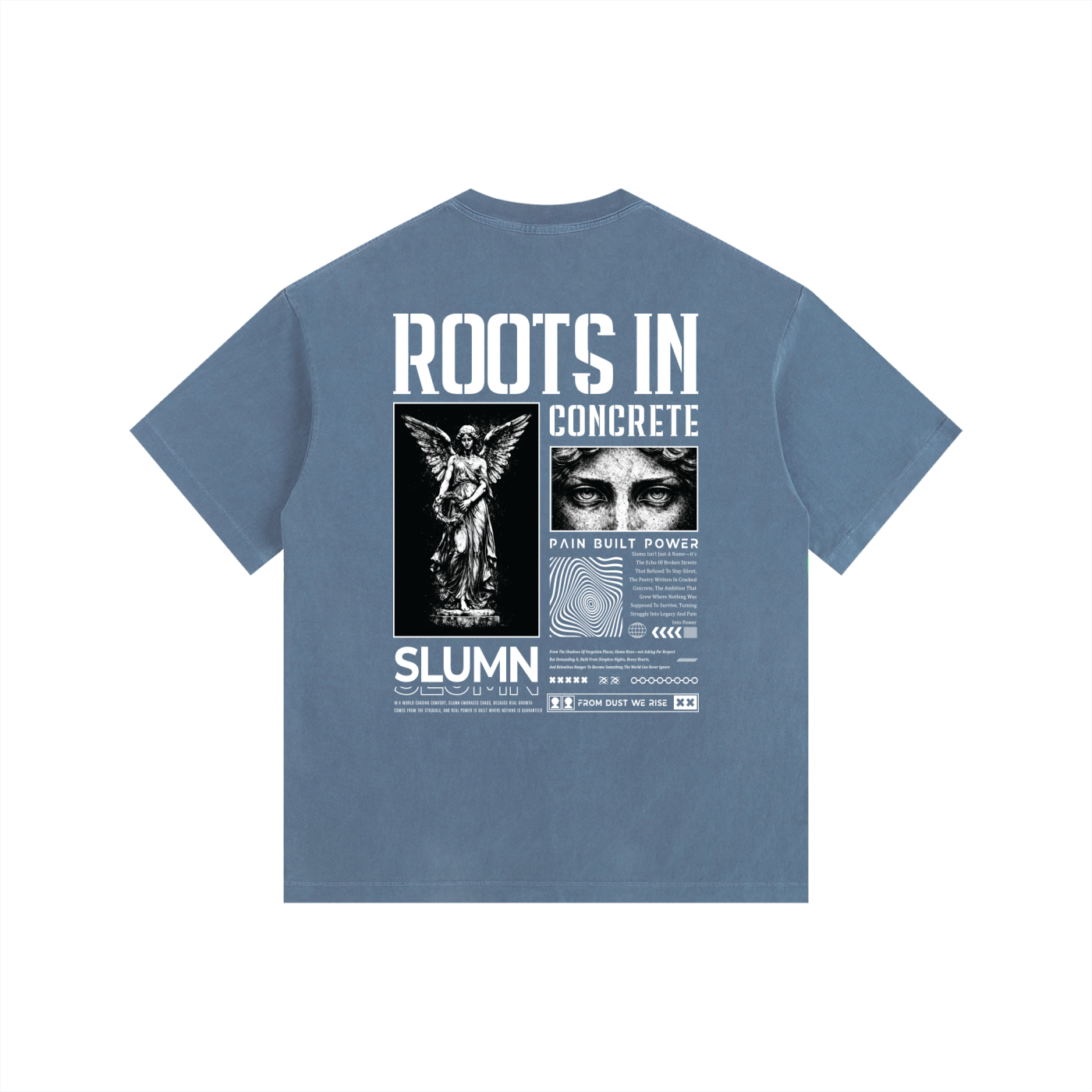 SLUMn Roots in Concrete Vintage Washed Oversized Cotton T-Shirt