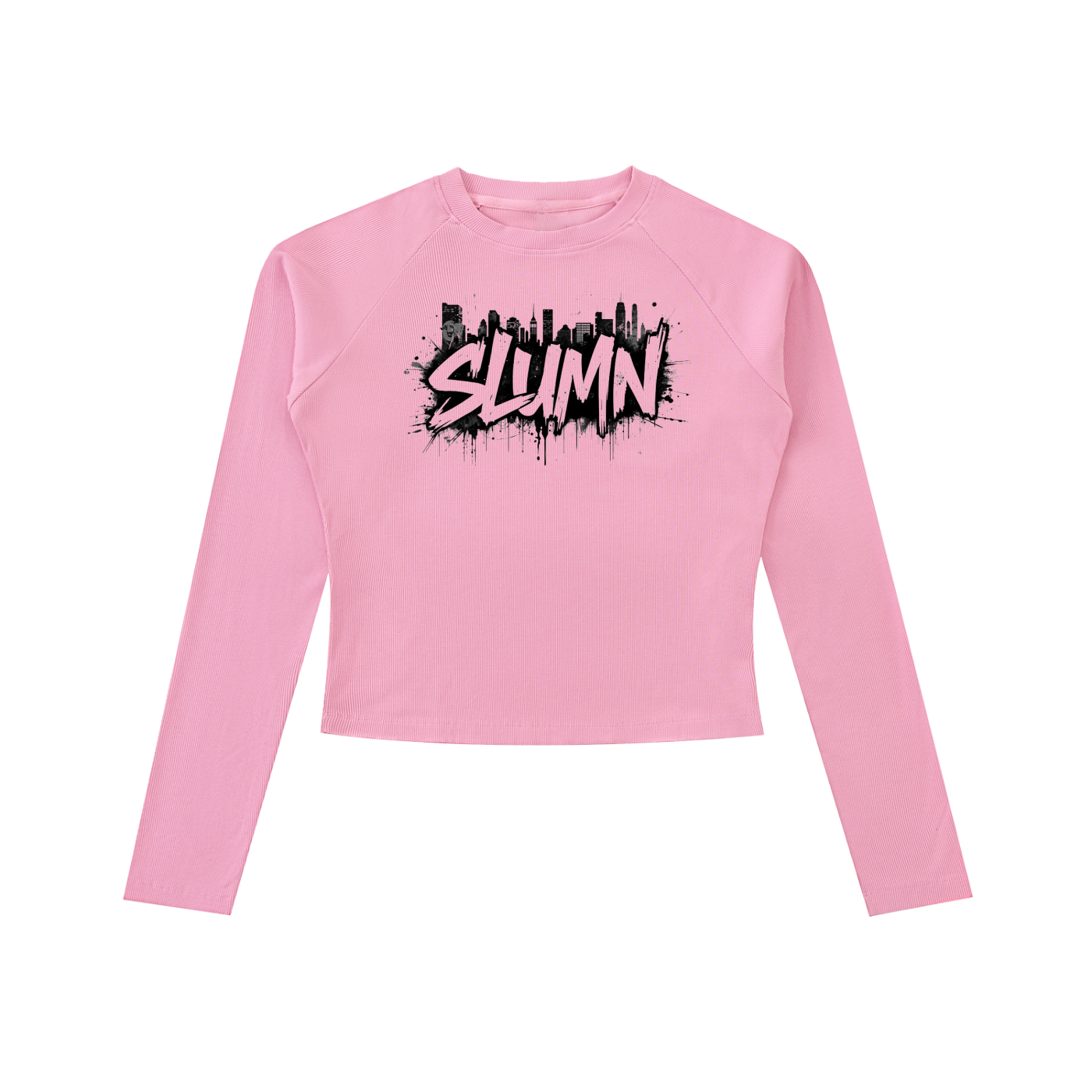 Dyed Washed Raglan Long Sleeve Slim T-Shirt