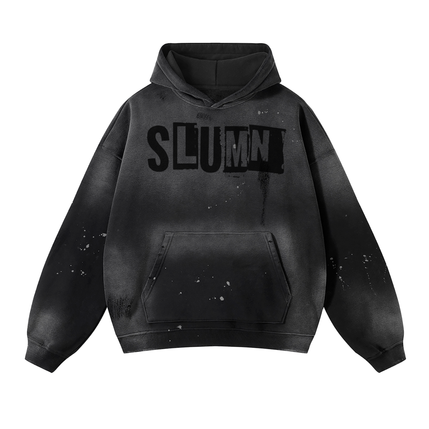 SLUMn Vintage Wash Frayed Fleece Hoodie - 360 GSM