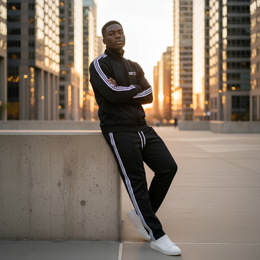 Contrast Side-Stripe Straight-Leg  Pants