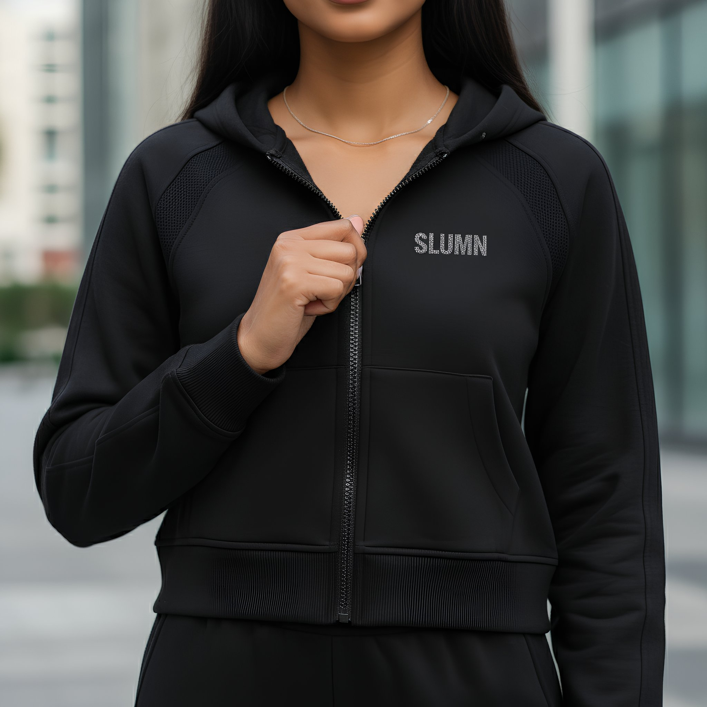 SLUMn Cropped Zip-Through Hoodie