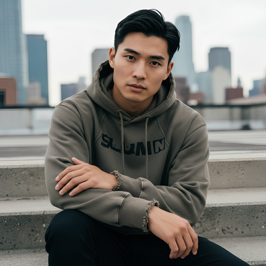 Vintage Washed Frayed-Hem Hoodie