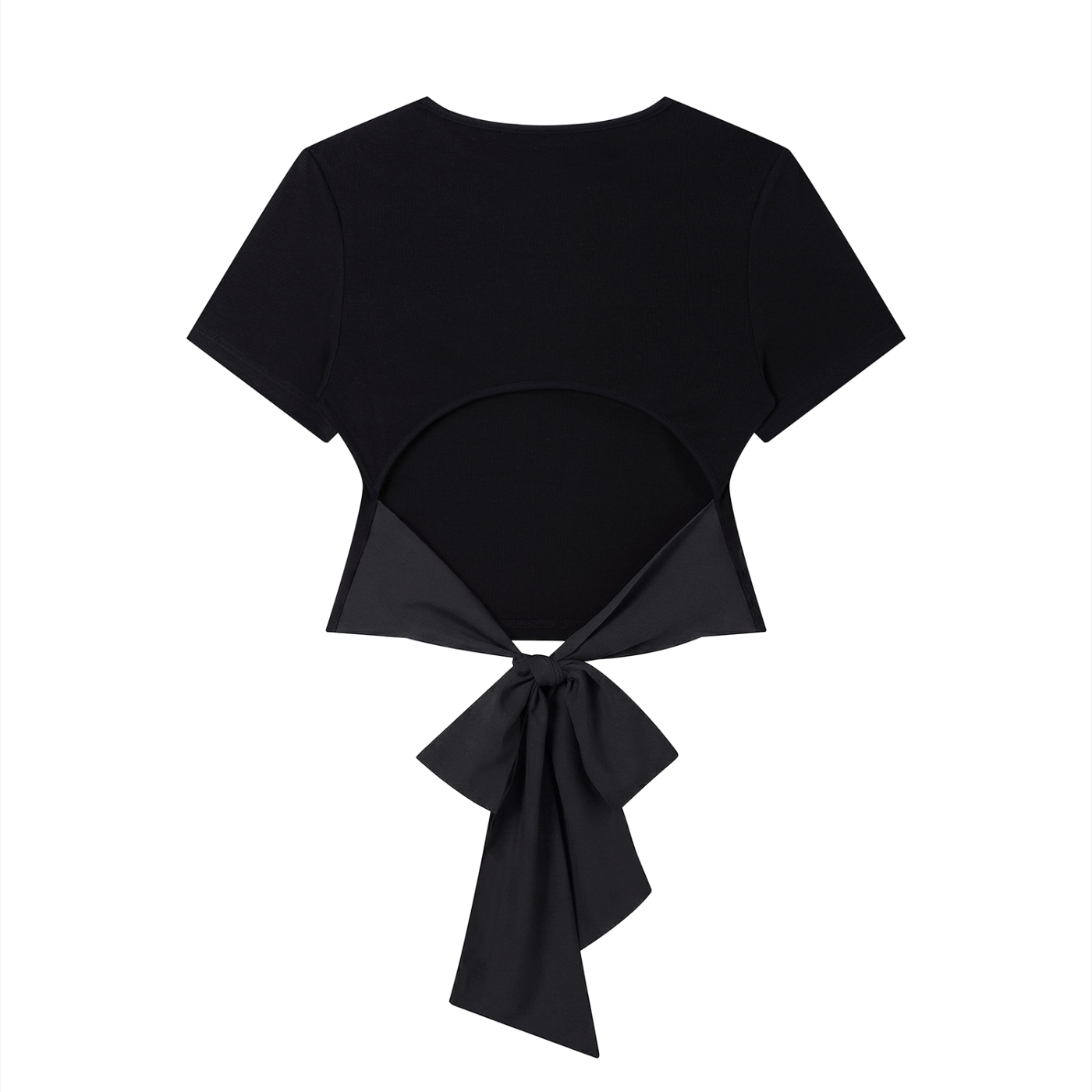 SLUMn Women's Cropped Bodycon Tee – Patchwork Knotted Detail