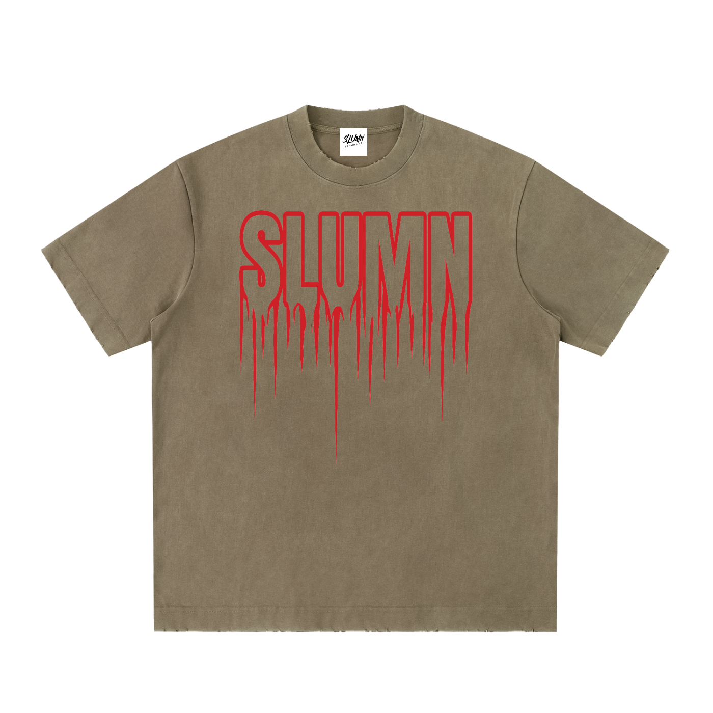 SLUMn Drip Heavyweight Vintage Wash Frayed Tee