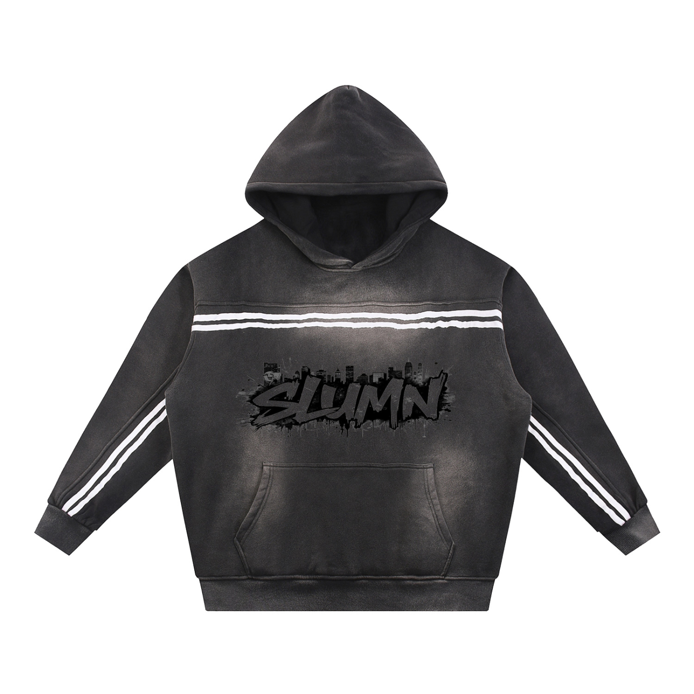 Sun Fade Contrast Tape Fleece Hoodie
