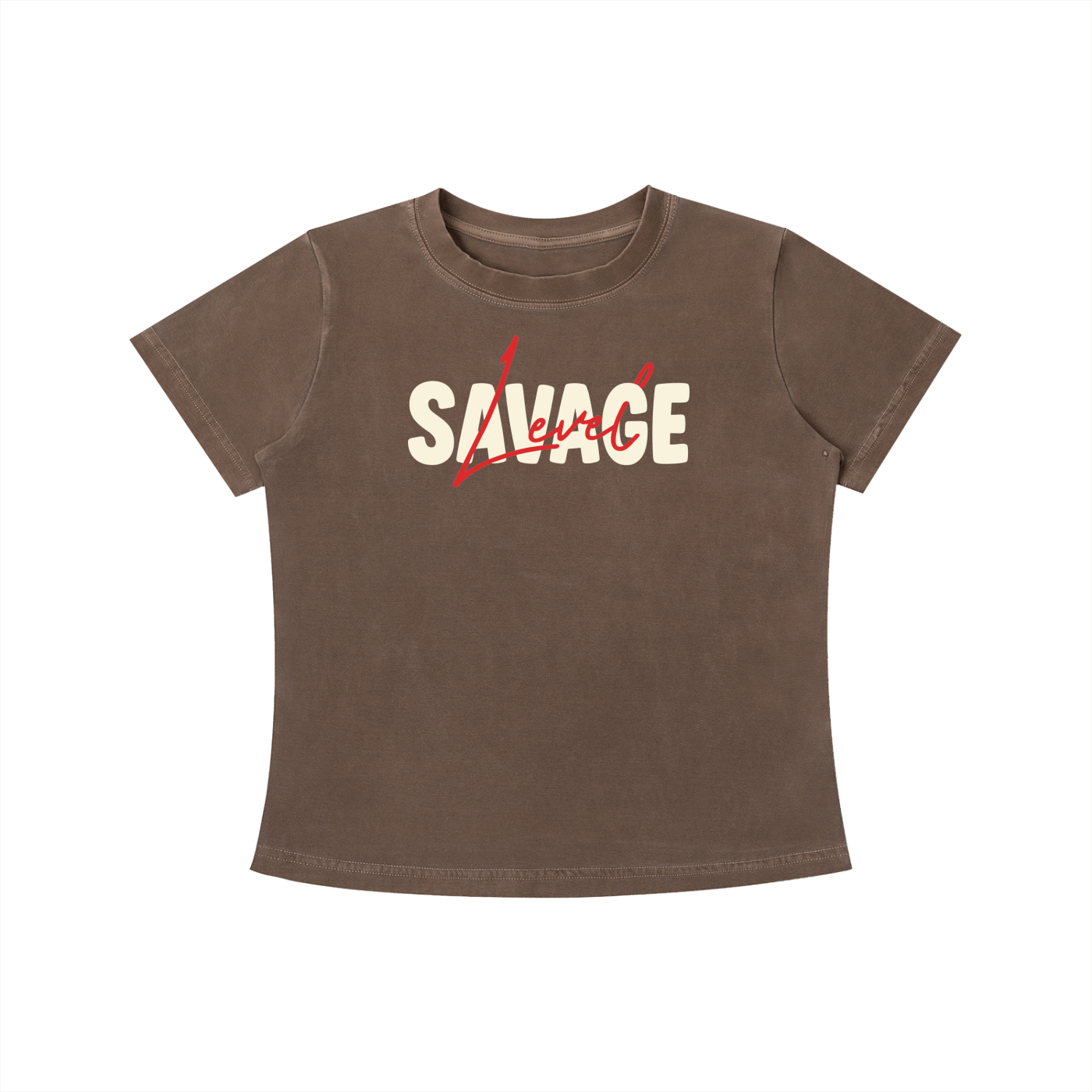 SLUMn Savage Women's Vintage Wash Drop-Shoulder Crop Tee