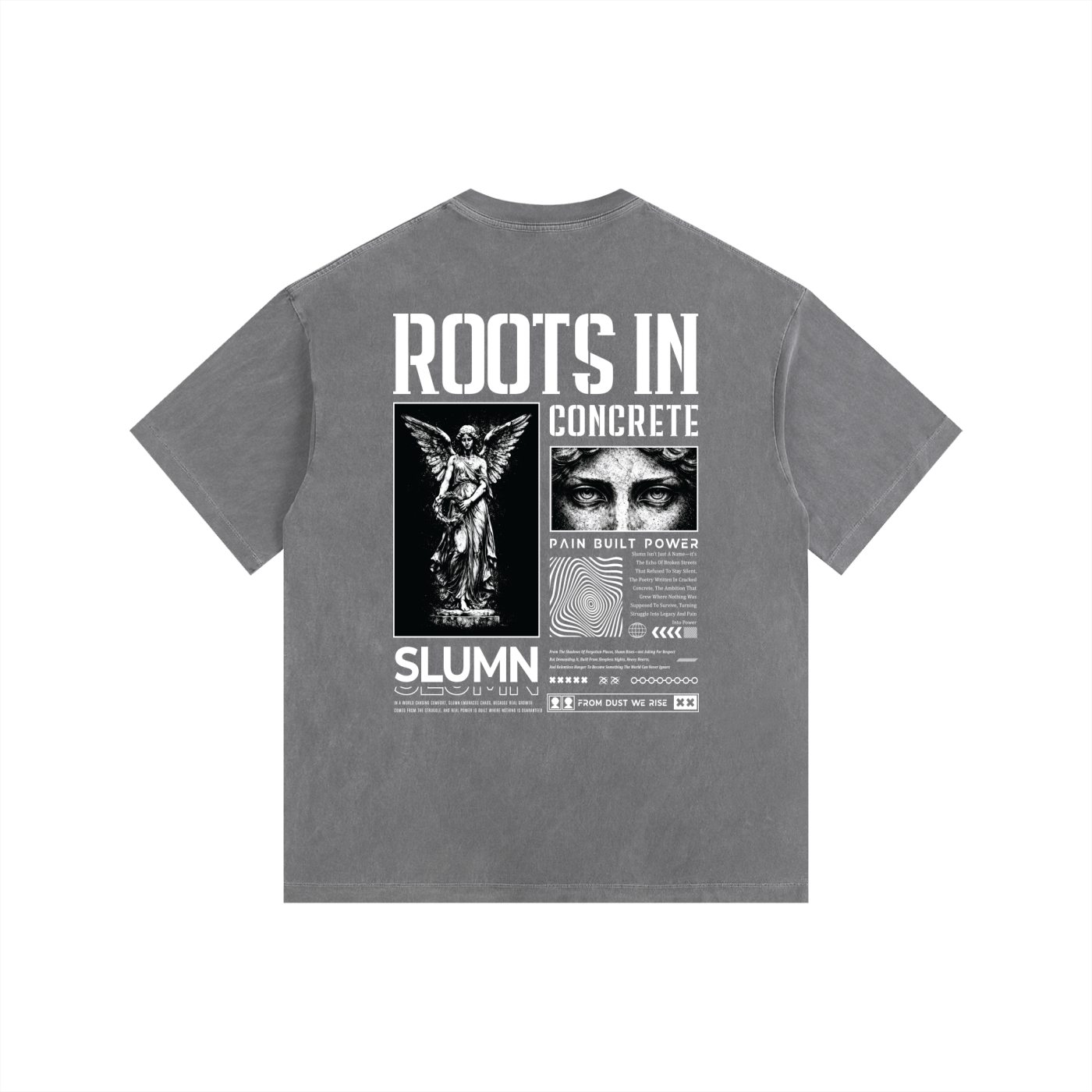 SLUMn Roots in Concrete Vintage Washed Oversized Cotton T-Shirt