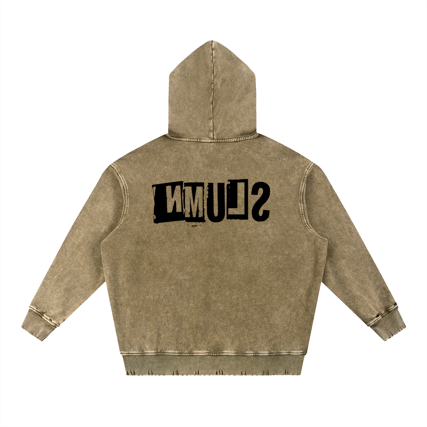 Snow Wash Hand-Frayed Heavyweight  Hoodie