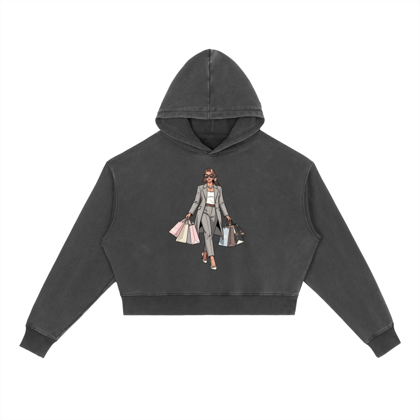 SLUMn Shopping Vintage Washed Heavyweight Cropped Hoodie