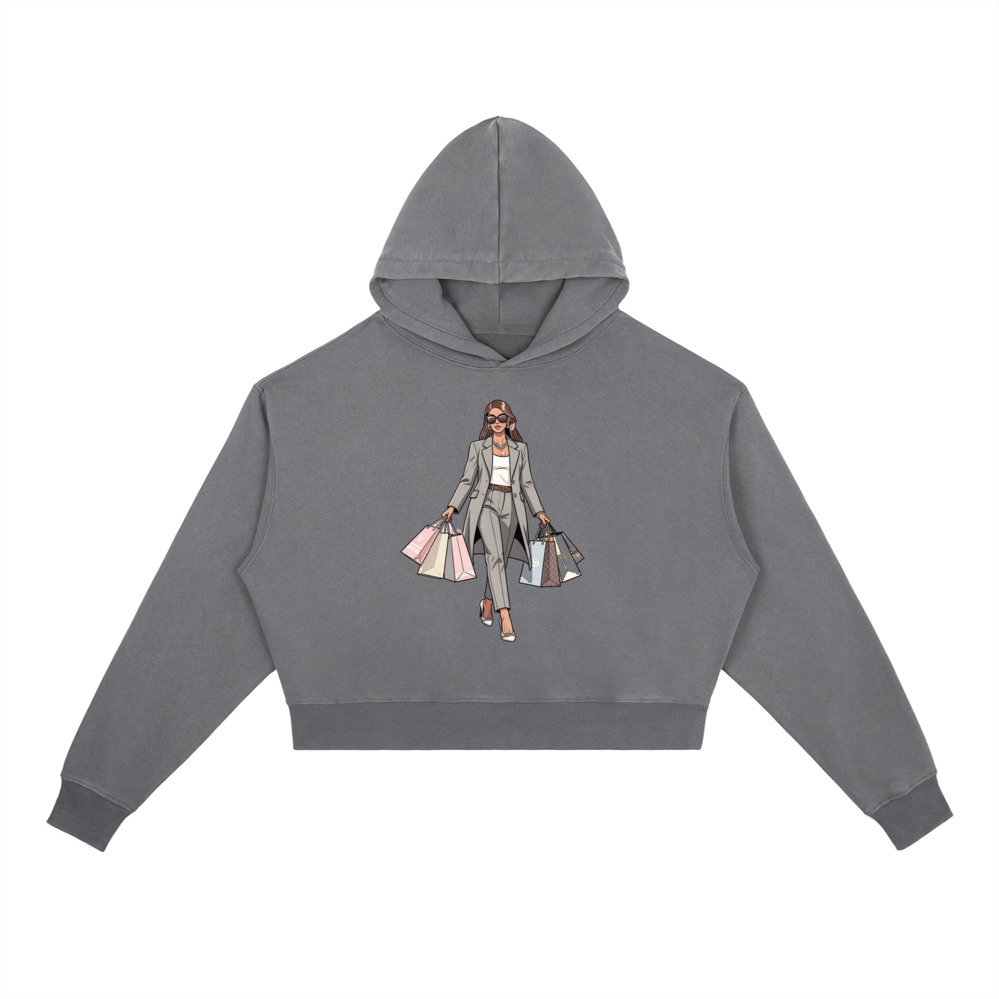 SLUMn Shopping Vintage Washed Heavyweight Cropped Hoodie